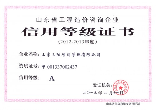 造價咨詢-信用等級證書